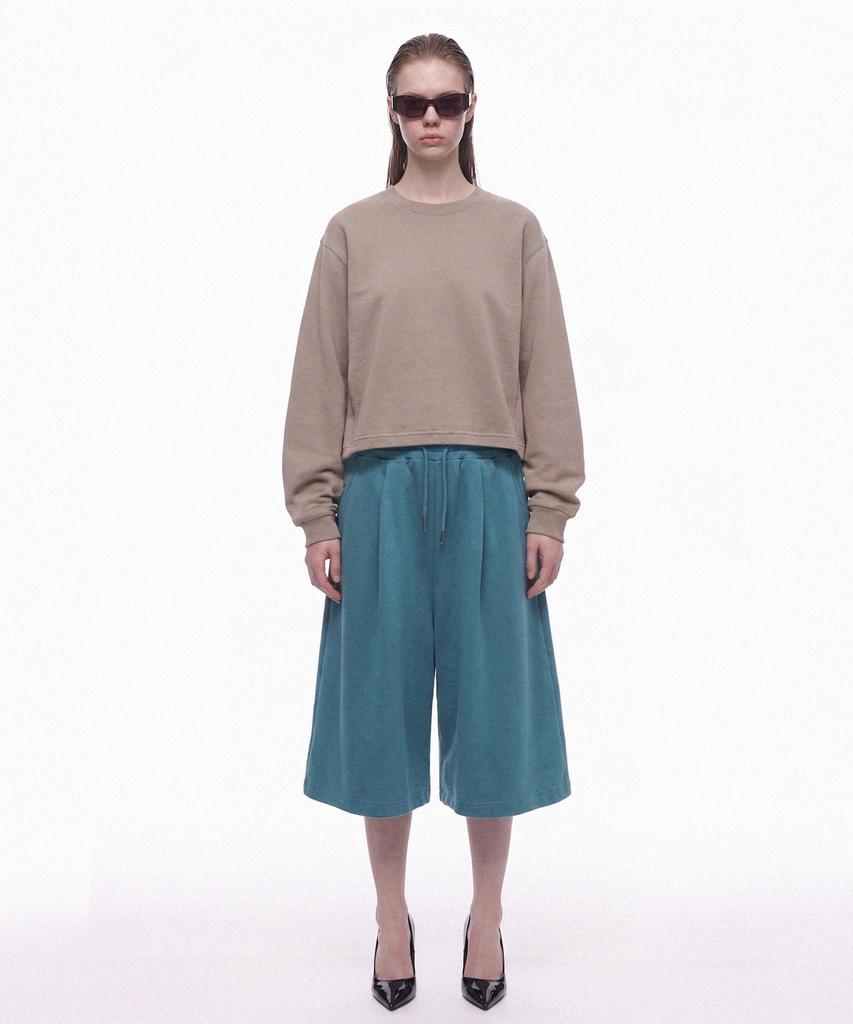 PRINOAR Semi-Crop Long Sleeve T-Shirt - Ginger Beige