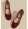 Red Mary Jane Female Pumps Thick High Heels Shoes Female Lolita Square Toe Shoes Spring Fashion Party Leather Woman Shoes