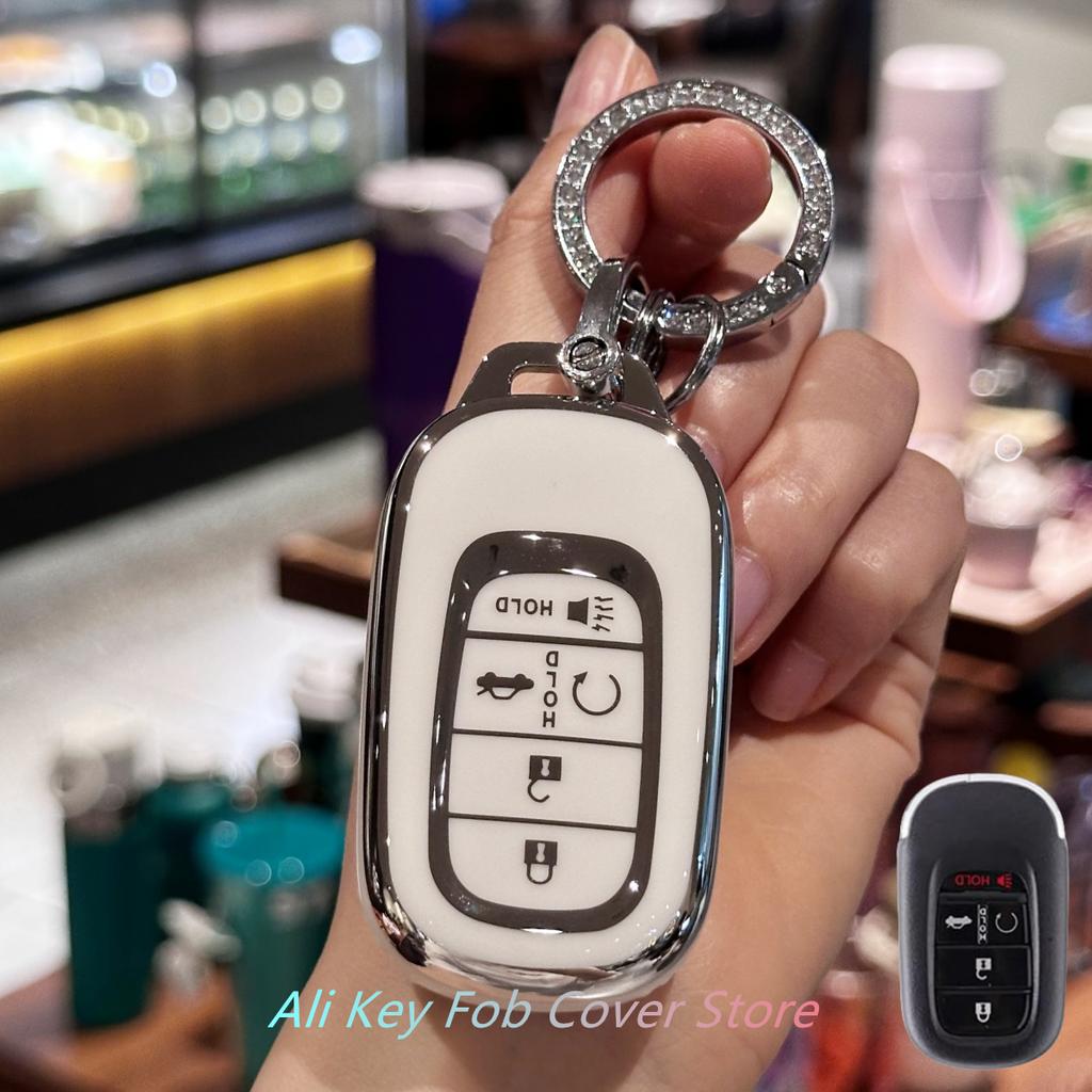 Key Fob Cover Car Keychain Lanyard for Honda 2022 2023 2024 Civic Accord HR-V Pilot CR-V Car Key Case Protector Holder Shel