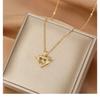 Fashion Simple Heart Wing Titanium Steel Clavicle Necklace Women