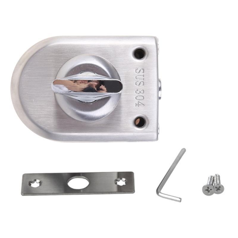 24TE Stainless Steel Glass Door Lock Knob Sliding Floor for Latch Lock Bolt Ground Lock for Bathroom Toilet Shop Glass Doors