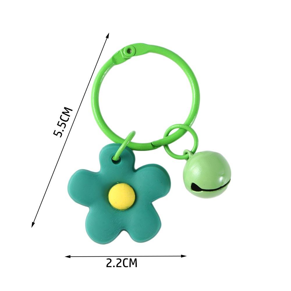 Cute Wild Korean Candy Color Bell Fashion Jewelry Key Ring Flower Keychain Bag Pendant