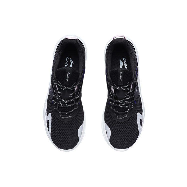 Li Ning Liuyun Lightweight Slip Resistant, Abrasion Resistant, Lightweight Low Top Running Shoes Women's Black White AGLR036-1