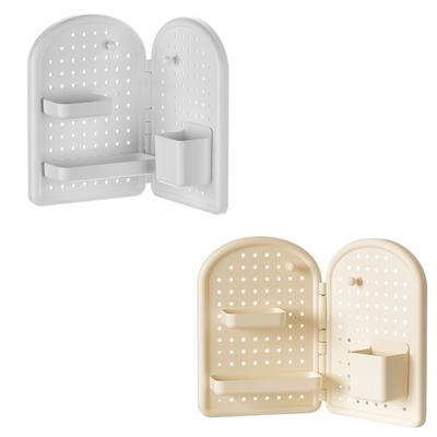 Wall Mounted Plastic Storage Shelf With Adjustable Pegboard Holes Minimalists Styles For Home Office Organization