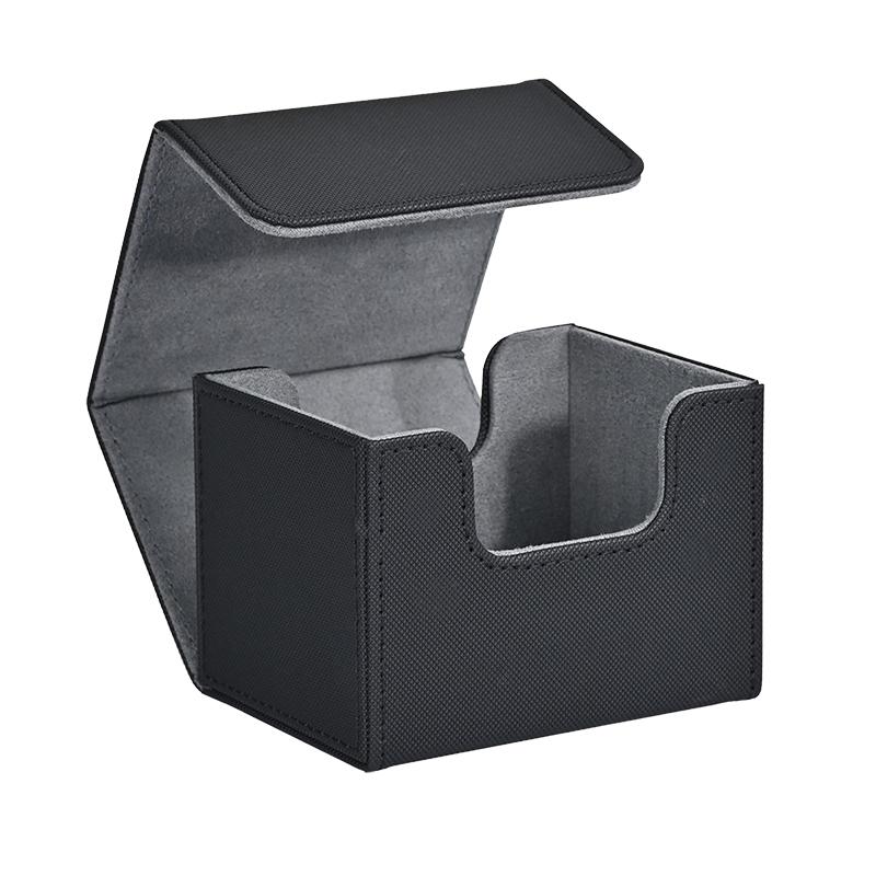 Card Deck Box PU Leather, Holds 100 Sleeved Cards Storage Case, Strong Magnetic Closure for TCG MTG Pokemon