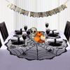 Halloweenská dekorace ubrusu Černý krajkový běhoun na stůl Kulatý pavouk Pavučina Pokrývka stolu Šála na krbovou římsu Stínidlo Netopýří samolepky na zeď pro