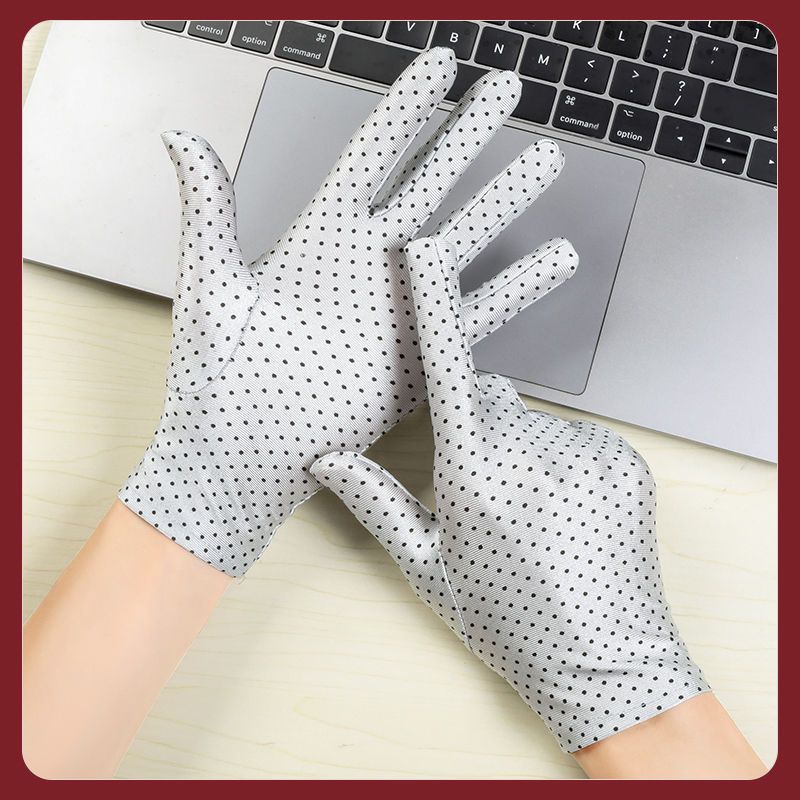 Men's Spring and Autumn Thin Breathable Sunscreen Work Gloves High Elastic Elastane Jewelry Etiquette Stage General Gloves