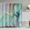 Grey Gold Marble Ink Texture Shower Curtain Set Abstract Modern Shower Curtain for Bathroom Decor Waterproof Washable Fabric
