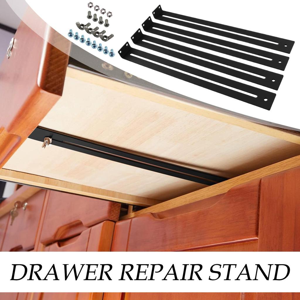 Schubladenträger Befestigungselemente Schrankbeschläge Montagehalterungen 4X Hochleistungs-Ersatzteile Werkzeugsatz mit Schrauben