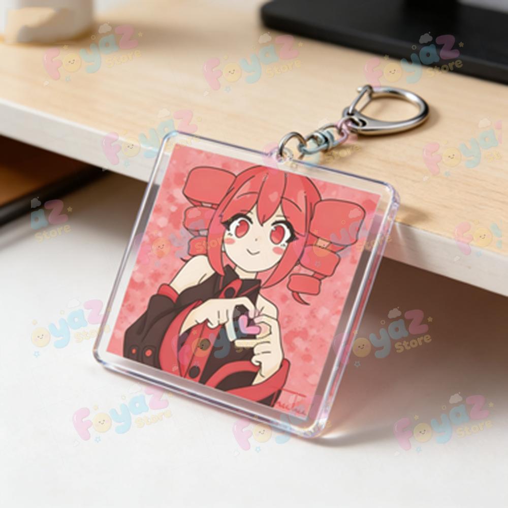 Cute Anime Girl Kasane Teto Keychain Accessories Bag Kawaii Manga Key Ring Chains Jewelry Fans Friends Birthday Gifts