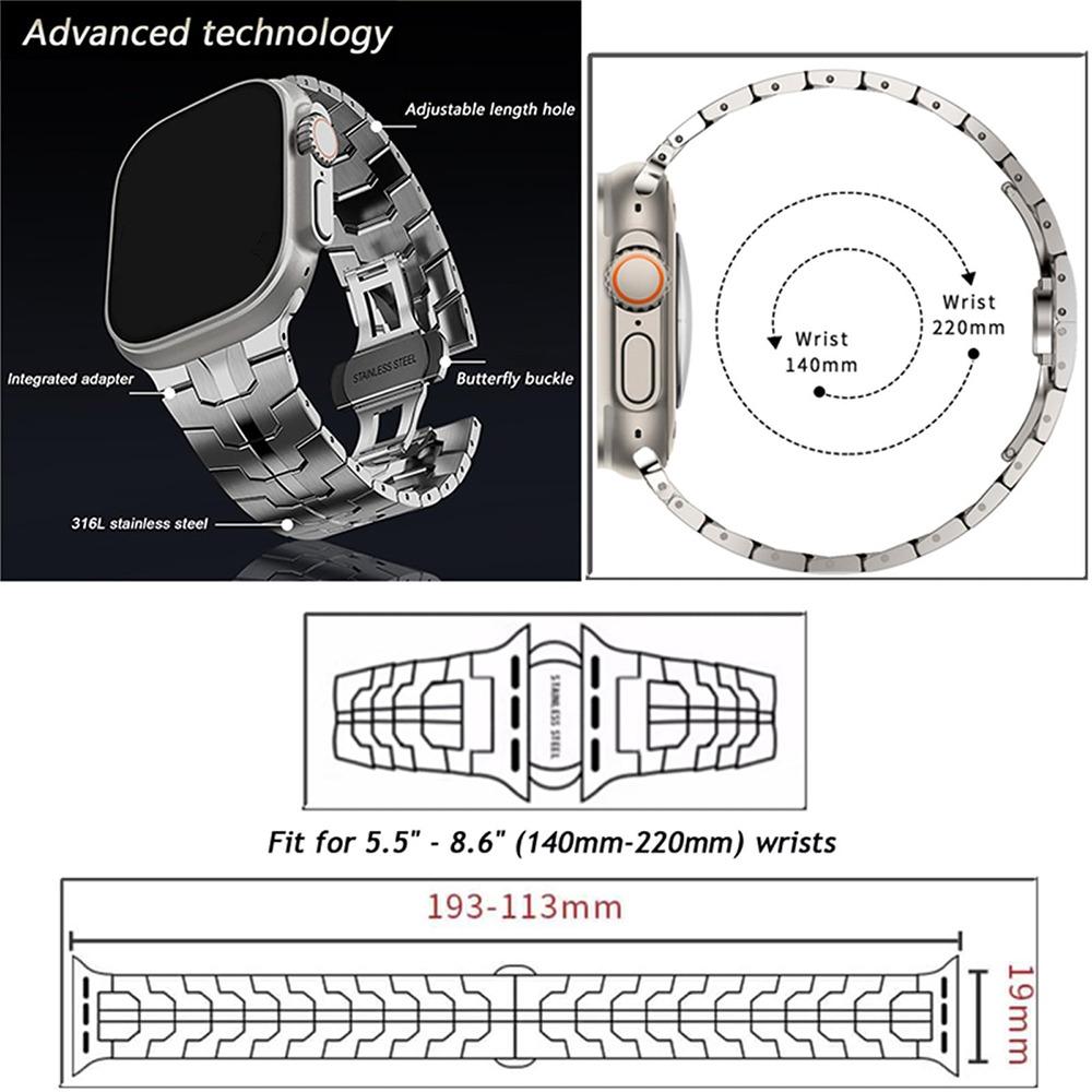Stainless Steel Strap for Apple Watch Band 49mm 46mm 44mm 42mm 41mm 40mm Metal Bracelet for IWatch 11 10 9 8 7 6 5 SE Ultra 3