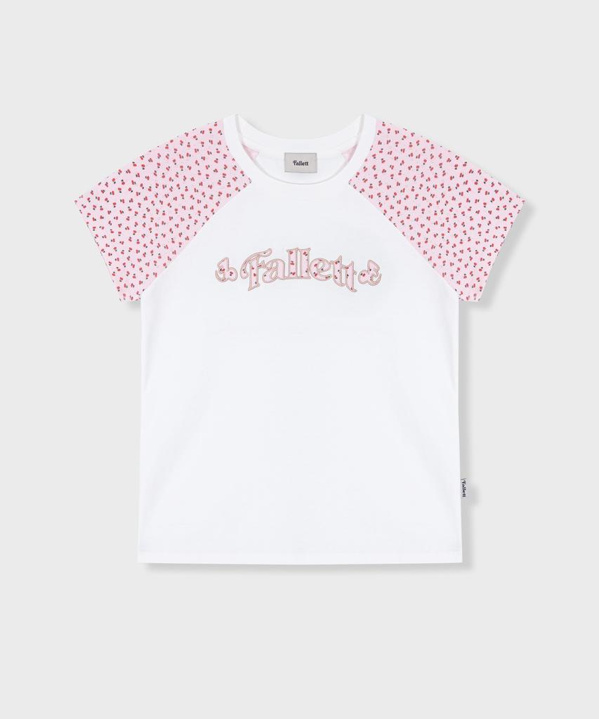 FALLETT Cherry Applique T-Shirt Pink