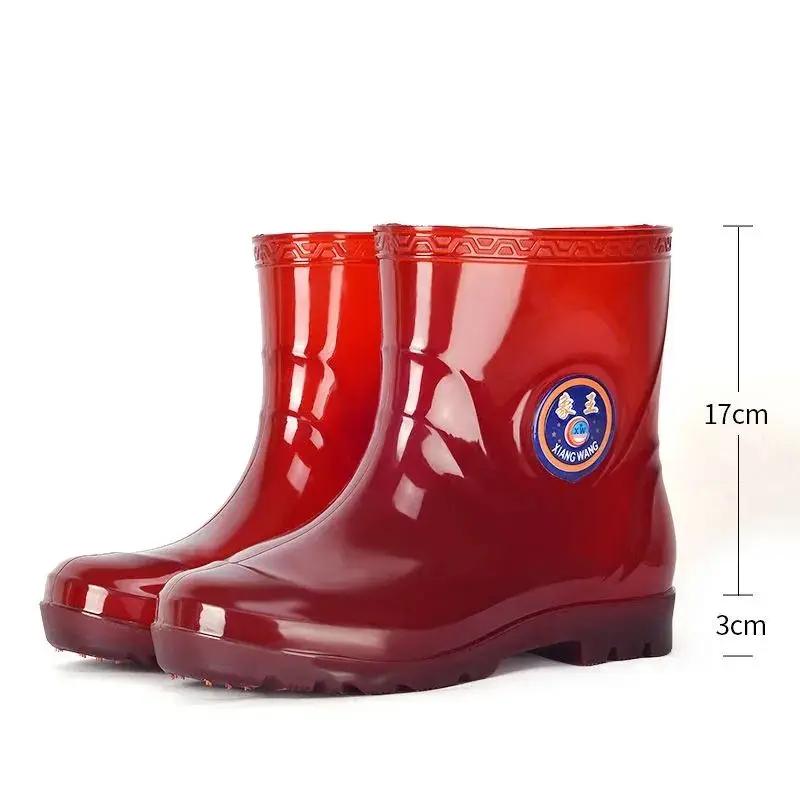 

Long Man Shoes High Farming Summer Silicone Black Teenagers Rain Boots for Men Wear-resistant Garden Waterproof and Non-slip Mud 39