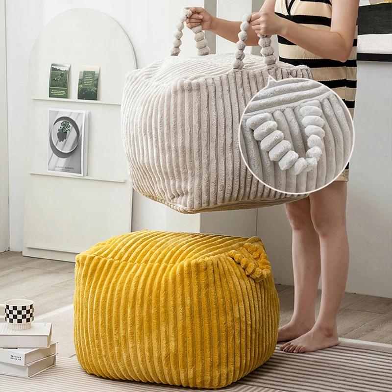 Saco de Armazenamento de Roupas de Brinquedo Antigo Sofá Preguiçoso Sem Enchimento Puff Capa para Puff Puff para Pés Tatami Futon Almofada Sem Enchimento 45x45x40cm