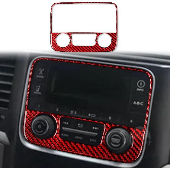 Red Carbon Fiber Dashboard trument Speedometer Tachometer Frame Panel Cover Car Interior Compatible with Dodge Ram 1500/2500/3500 2013 2014 2015 2016