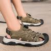 Summer Men Casual Leather Sandals Outdoor Antiskid Walking Sandals for Men New Breathable Waterproof Beach Shoes Plus Size 38-46