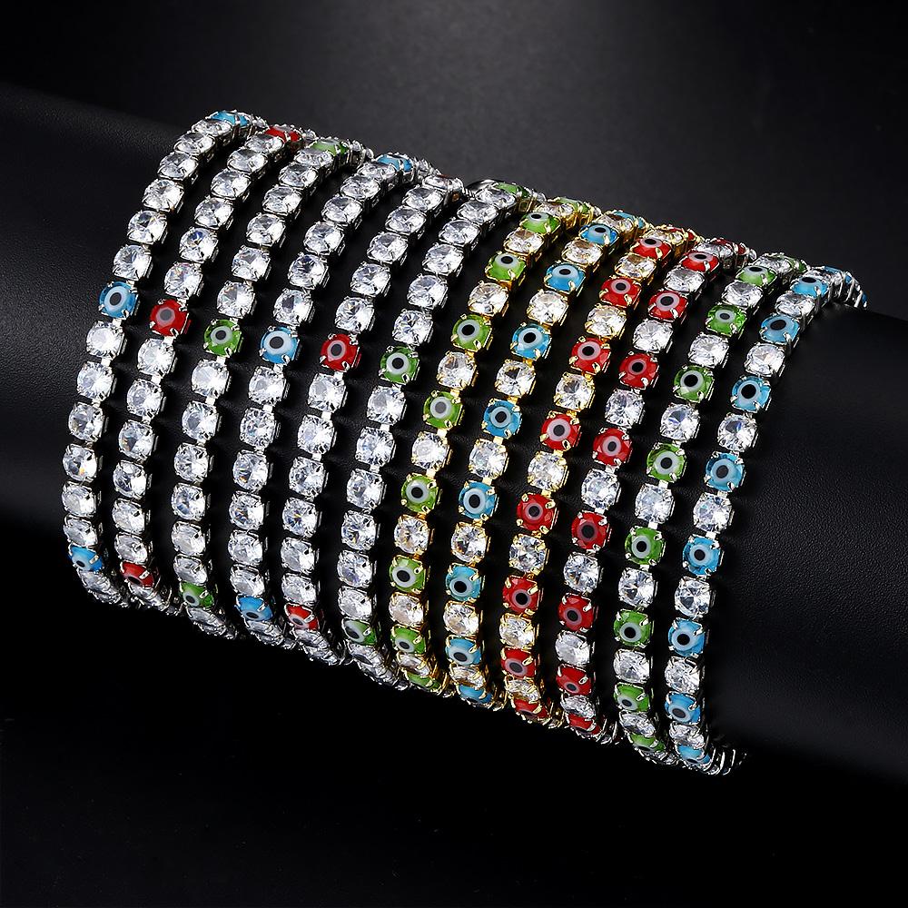 Lucky Turkey Evil Eye Bracelet For Women Adjustable Zircon Red Blue Eye Tennis Chain Bangle Good Luck Wealth Jewelry Gifts H162