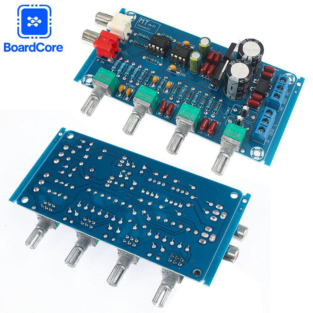 XH-M164 Hi-Fi Tone Control Preamp Board NE5532 Bass Treble Adjustable Preamplifier Module with Volume Knobs for Amplifier DIY