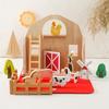 Early Education Cognitive Animal Barn Toys,Baby Educational Play House Farm Ornaments,Interesting Stacking Toys, Wooden Building Blocks Stacking