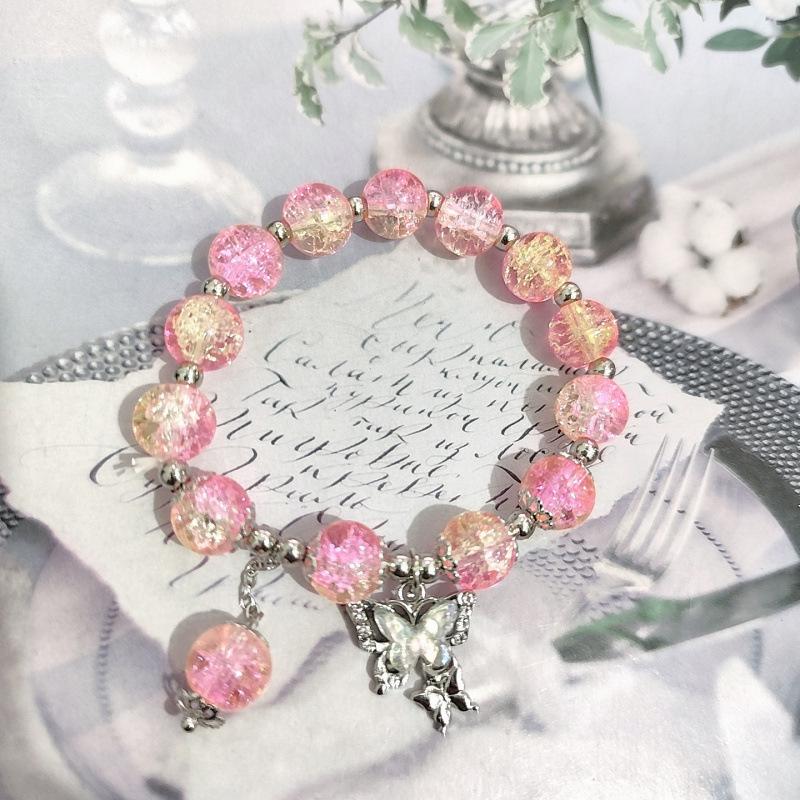 Festive Holiday Christmas Tree Bracelet with Lampwork Beads