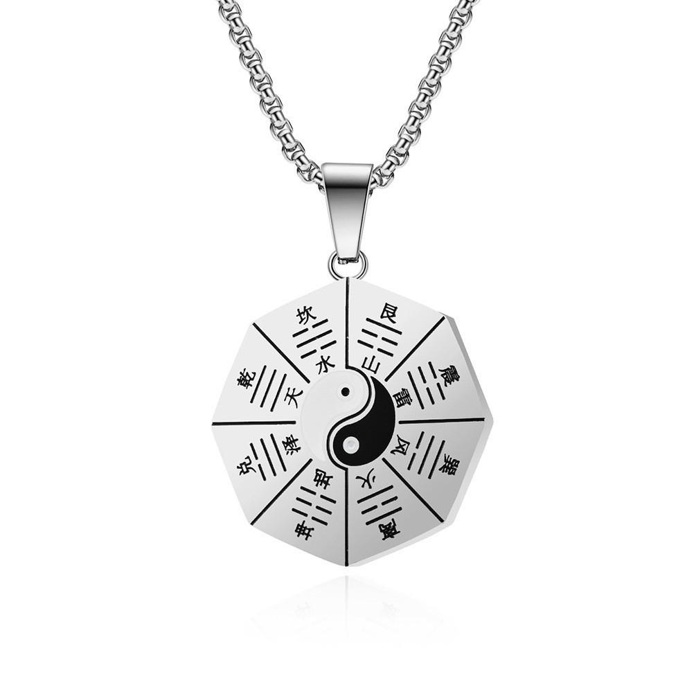 Necklace Tai Chi Yin Yang Bagua Round Pendant National Fashion Retro Jewelry Accessories