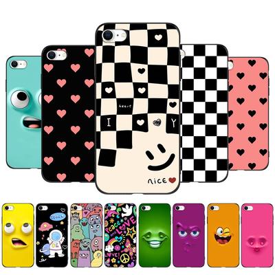 For Iphone 7 8 SE 2020 SE3Case Silicon Cover For Apple iPhone 7 8 Plus Funda Coque Bumper Paiting Black Tpu Case Cute Funy