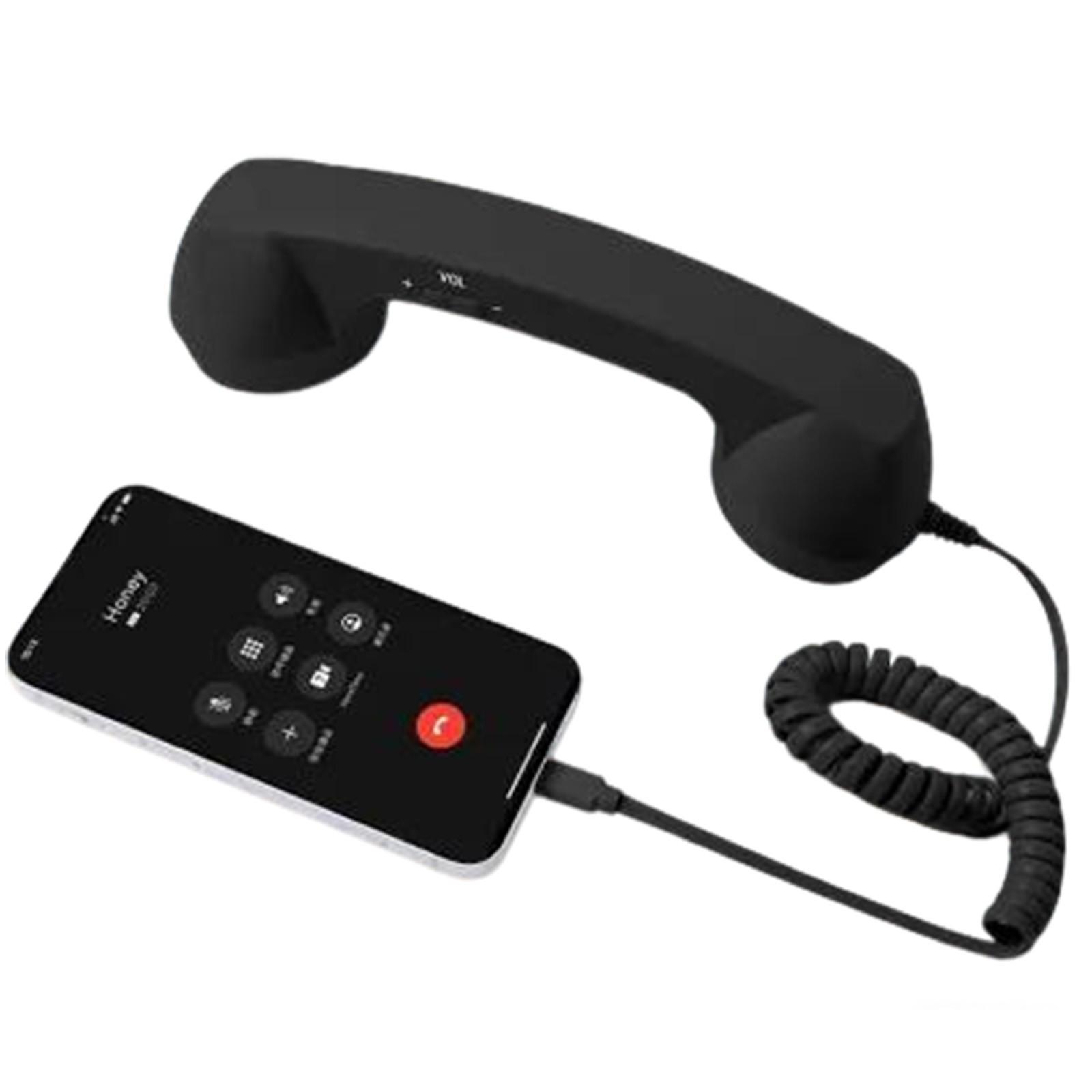 

Type-C Retro Telephone Landline Handle Receiver, Bluetooth Telephone Handset For Mobile Phone, Vintage Wired Plug In Handhe 1m One Size