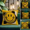 Symbol Smile Face Cushion Cover Natural Linen Pillowcase Set AllinOne Decor Cushion Cover for Sofa Bedroom Chair