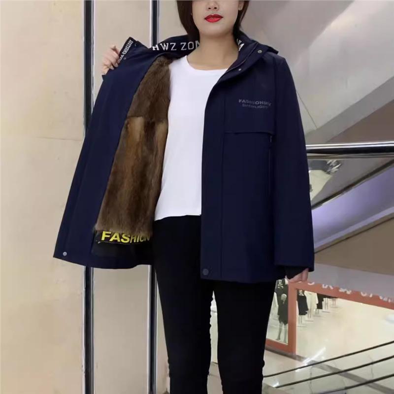 Men's Mid-Length Winter Parka with Mink Fur, Detachable Lining, and Genuine Leather Trim