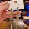 925 Silver Needle Korean Fashion Long Chain Tassel Earrings For Women Metal Earing Jewelry  Trending Women's Drop Earrings