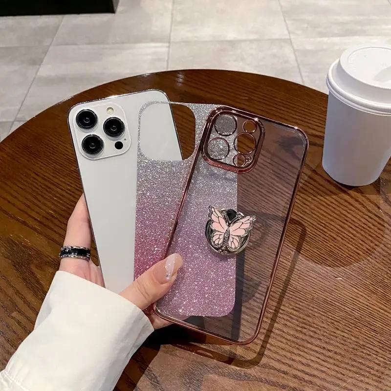 3D Butterfly Ring Stand Phone Case For OPPO A3 Pro A3X A40M A40 A60 A80 5G A18 4G Find X8 X7 Ultra X3 X5 Lite X6 Pro Soft Cover