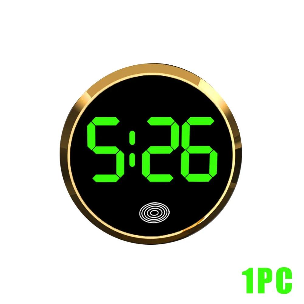 1pc Auto Interior Accessories Universal Car Dashboard Digital LED Clocks Touch Screen Stick-On Mini Ornament Decoration Watch