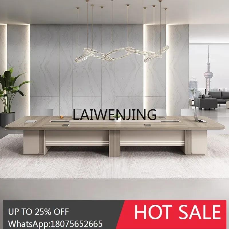 Simple modern rectangular meeting room office furniture large and small meeting table and chair combination