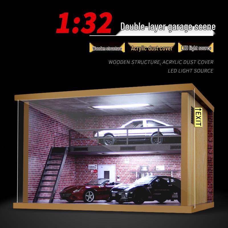 

1:32 Scale Wooden Garage Model with Lights & Acrylic Dust Cover
