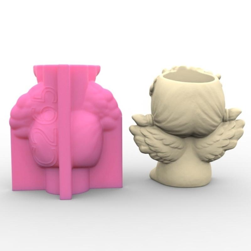 Flower Pot Silicone Mold Concrete Cement Plant Pot Mold Flowerpot Epoxy Resin Mould Makeup Brush Holder Organizer Mold