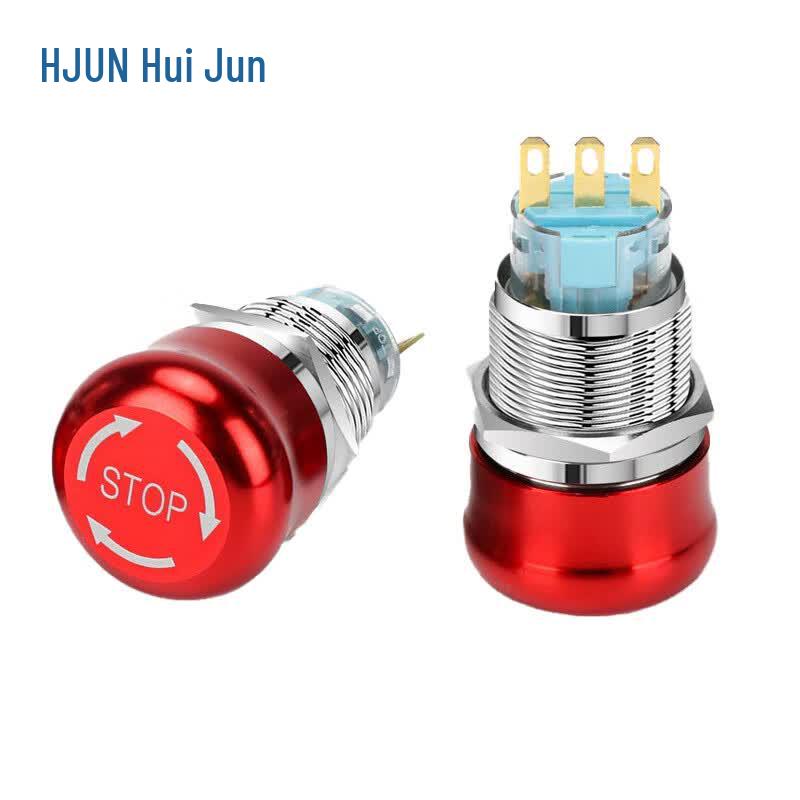 Metal Emergency Stop Mushroom Push Button Switch