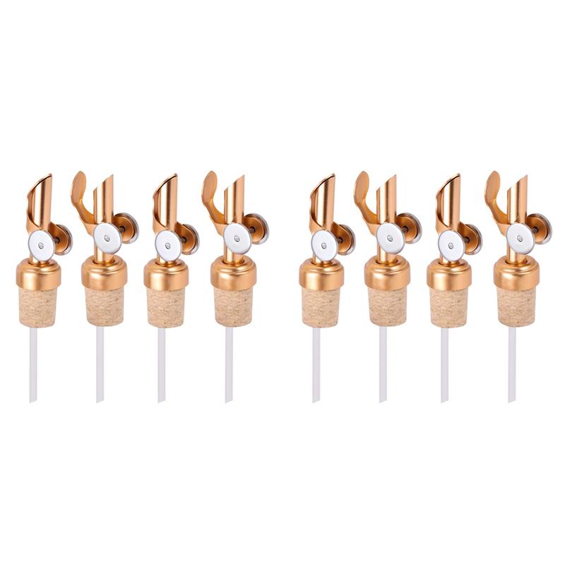 Набор из 8 пробок-дозаторов для оливкового масла с пробкой, дозаторы для алкоголя, пробки-стопперы для оливкового масла и уксуса для кухни, для наливания алкоголя или масел золотой