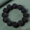 Bodhisattva Exquisitely Carved Agarwood & Sandalwood 20mm Buddhist Prayer Beads Bracelet