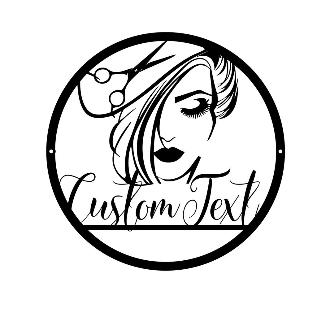 Custom Hair Stylist Sign Metal Wall Art Decor Personalized Salon Name Logo