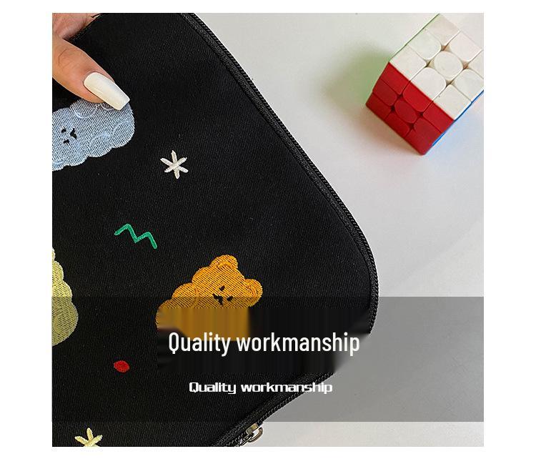 Korean Cute Embroidered Anti-Collision Tablet & iPad Bag with Fleece Lining (11/13/14 Inch)