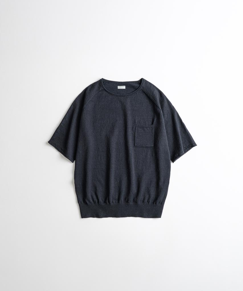 Bihebieo European Flax™ Linen Roll Neck 1/2 Knit Ink Navy