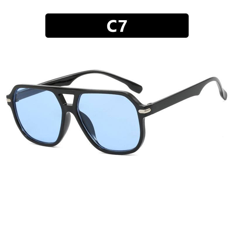 2024 Double Beam Square Sunglasses: Simple European & American Fashion, Trendy for Women