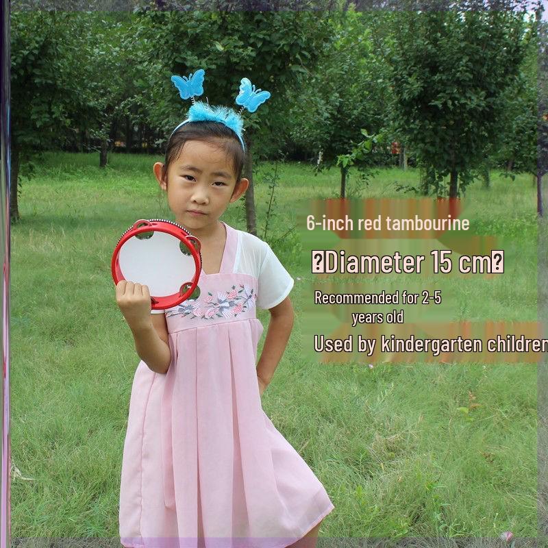 Little Guli Red Performance Tambourine for Drummers and Shaker Players - Available in Small and Large Sizes