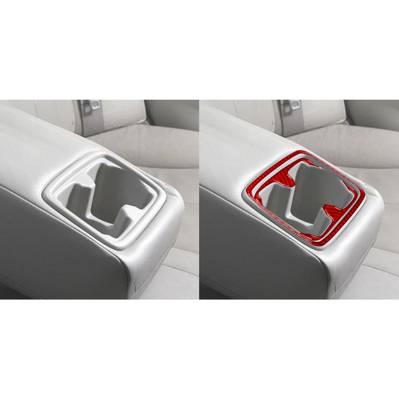 For Toyota Camry 2015 2016 2017 Carbon Fiber Rear Water Cup Holder Panel Trim Cover Car Interior Decoration Sticker Accessories