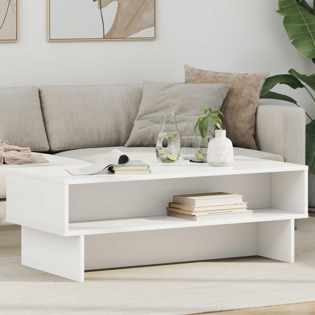 White Coffee Table 100 x 46 x 35 cm Engineered Wood