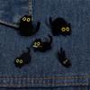Cartoon Black Kitten Brooch Enamel Pins Funny Cute Cat Brooches Sweater Lapel Badges Backpack Pin Jewelry Gift For Kids Friends