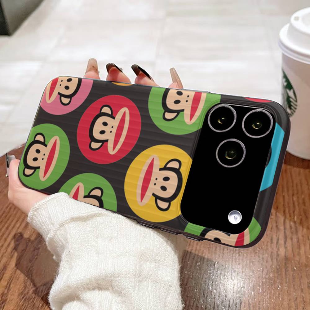 Classic Fashion Logo P-Paul F-Frank For IPhone 16 15 14 13 12 11 17 Pro Max Plus Wave Corrugated Phone Case Anti Drop Cover
