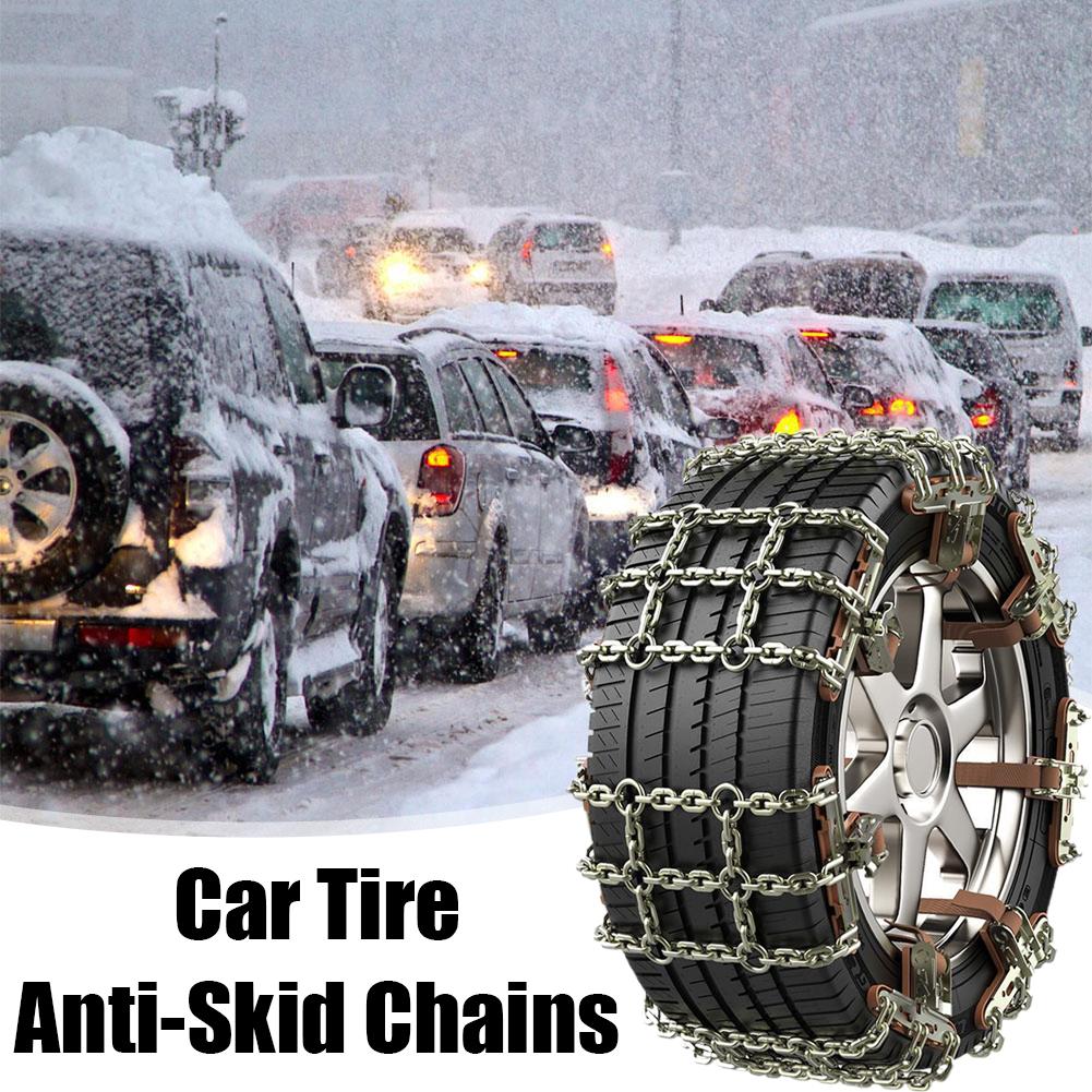 Car Tires Metal Anti-skid Chains For 165-265mm Winter Snow Safety And Anti-skid Strong Grip Easy To Install Universal SUV/s O3C1