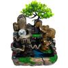 Elephants In Love Tabletop Water Feature with Crystal Ball, Light & Watermill (30x20x35cm)