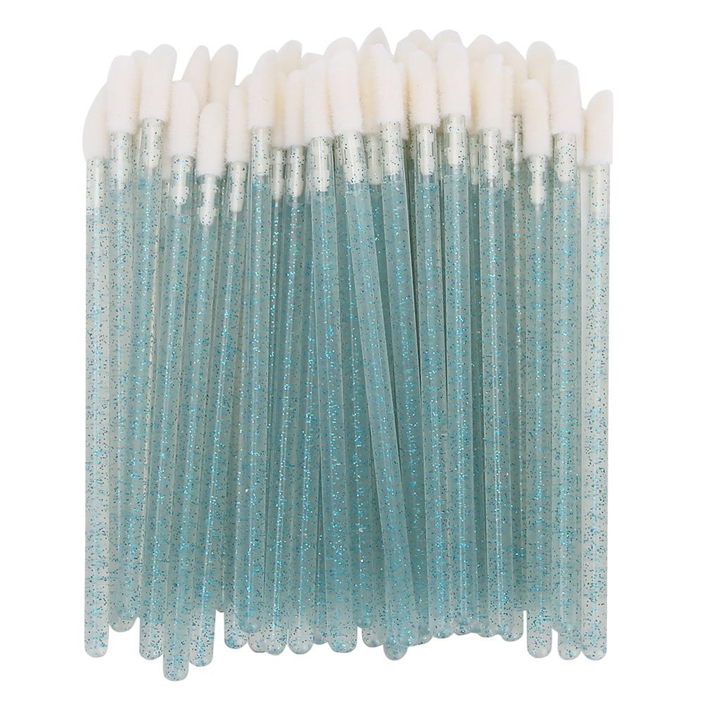 

100pcs Disposable Lip Brush Eyelash Cleaning Cotton Swab Lash Mousse Brush Makeup Tool